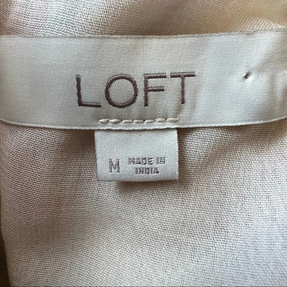 Loft shimmer floral chiffon ruffle puff sleeve blouse top 5725 - Picture 6 of 6